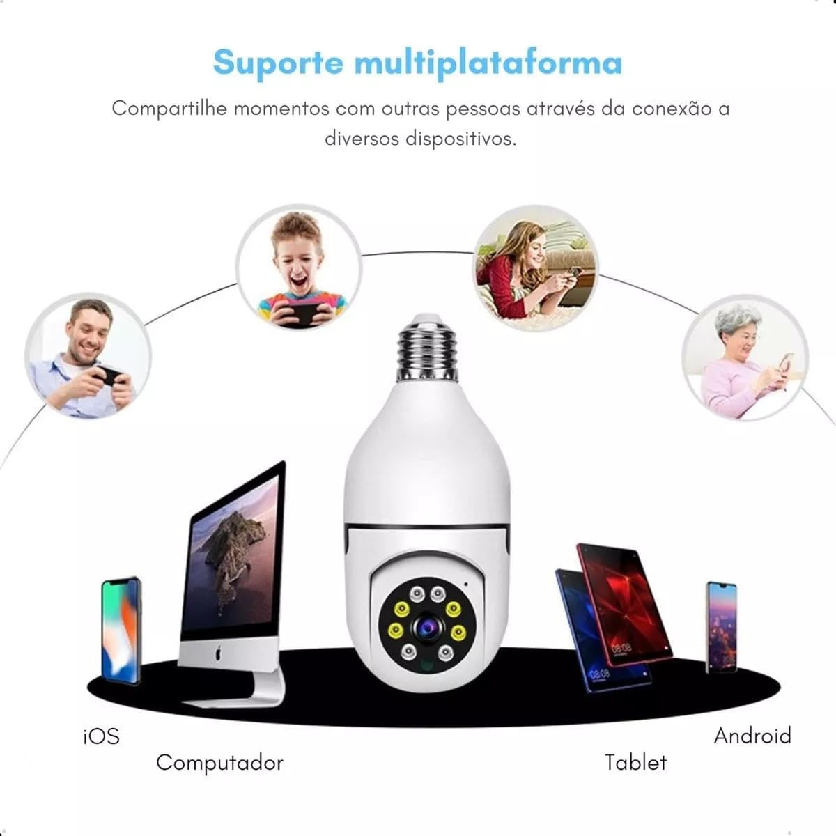 Câmera de Segurança - WiFi Resolução Full HD 1080p Com Visão Noturna